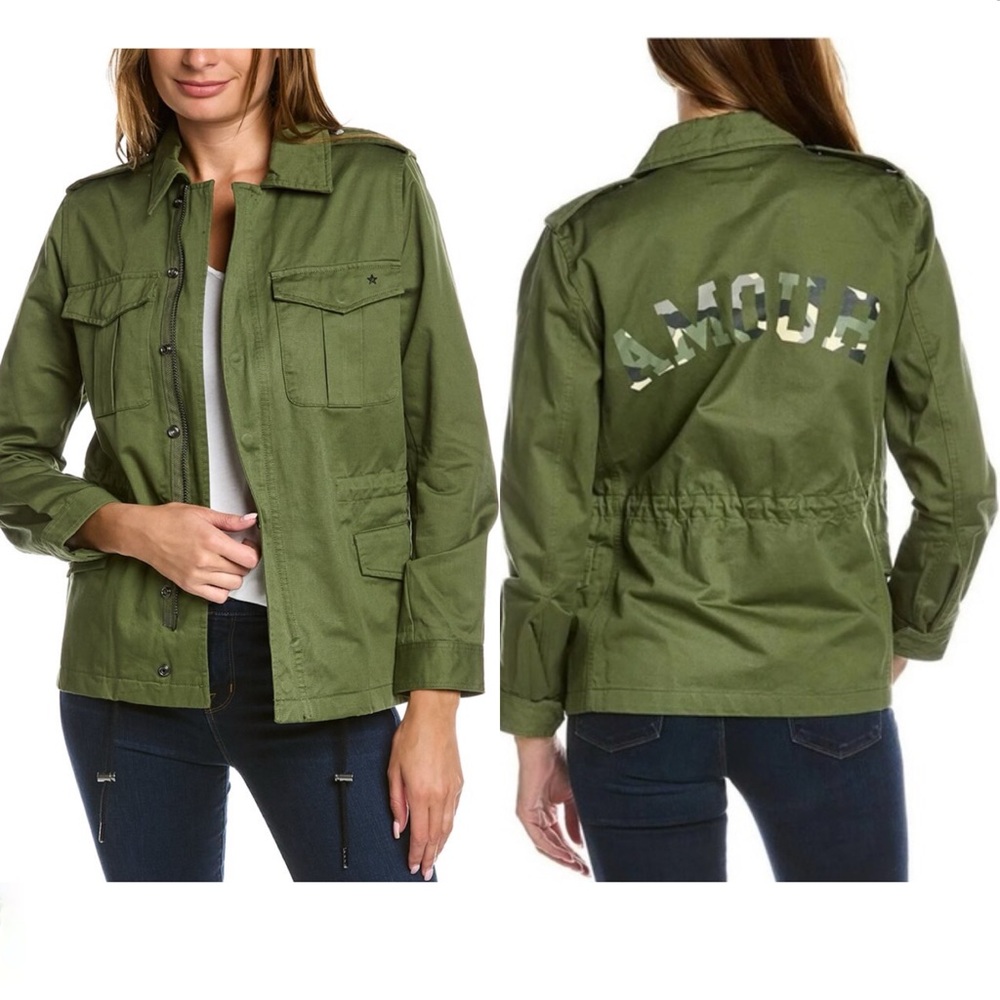 Zadig and Voltaire Kayak Amour Utility Jacket Olive Green
